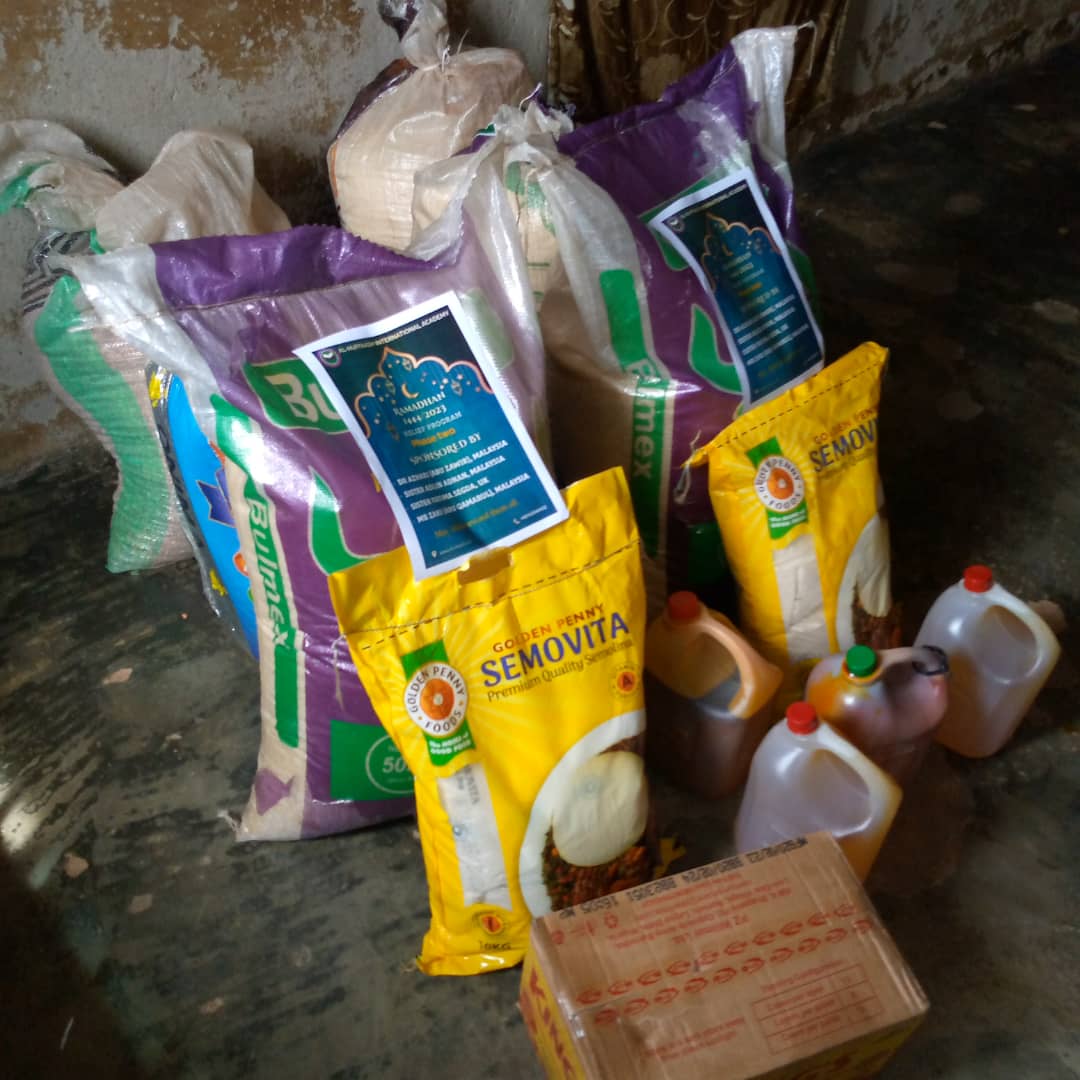 Supplies ready for Ramadan relief distribution.
